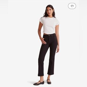 Madewell kick out crop jeans in black rinse wash, size 25 NWT